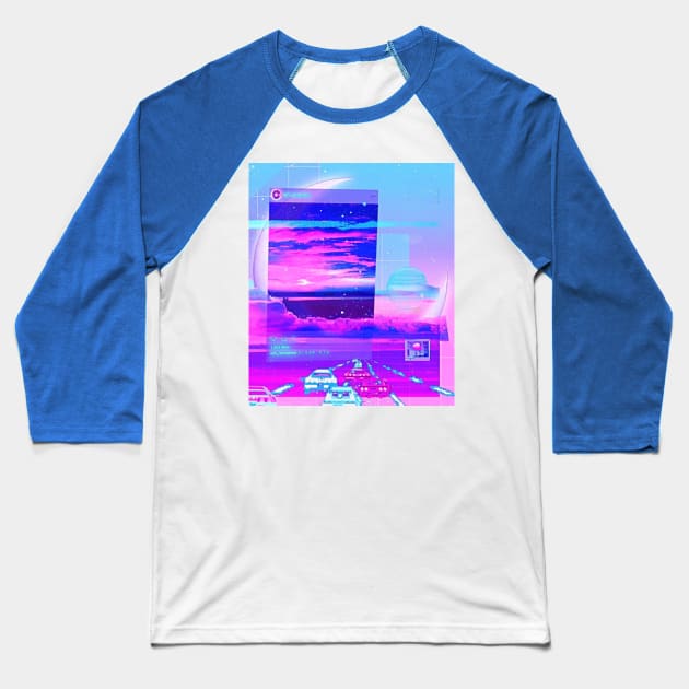 Dream Big retrowave collage Baseball T-Shirt by lofi_retrowave